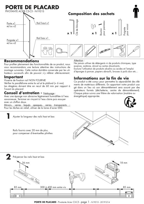 Notice de montage Sogal Placard pivotant Initial